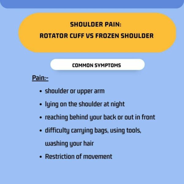 Shoulder Pain: Rotator Cuff vs Frozen Shoulder